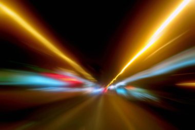 Karanlıkta Aydınlık İzler, Trafik Işığı İzleri, Soyut Traf
